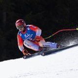 En grande forme ces dernières semaines sur le front de la Coupe du Monde, Loïc Meillard a assumé son statut de favori du géant des championnats suisses.
